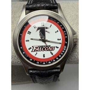 Atlanta Falcons Mens Watch 1999 New Battery 37MM 7.75" Leather Band Vintage Link
